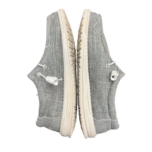Hey Dude Ash Crosshatch Men's Wally Linen Casual Shoes, Size 8 - Picture 6 of 10